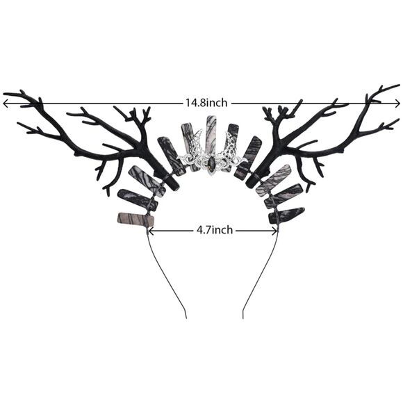 Moon Goddess Crystal Tiara Headpiec Fairy Dark Wedding Costume Renaissance Stone - Picture 3 of 3